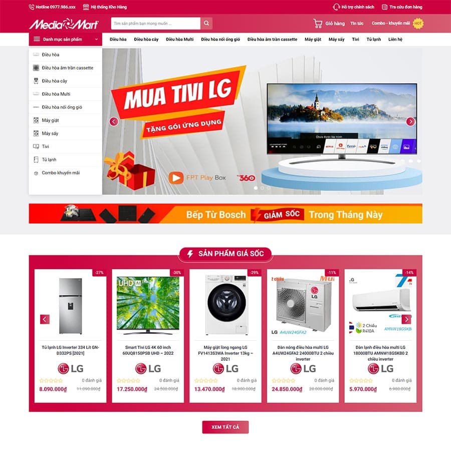 23 - Thiết kế website điện máy 