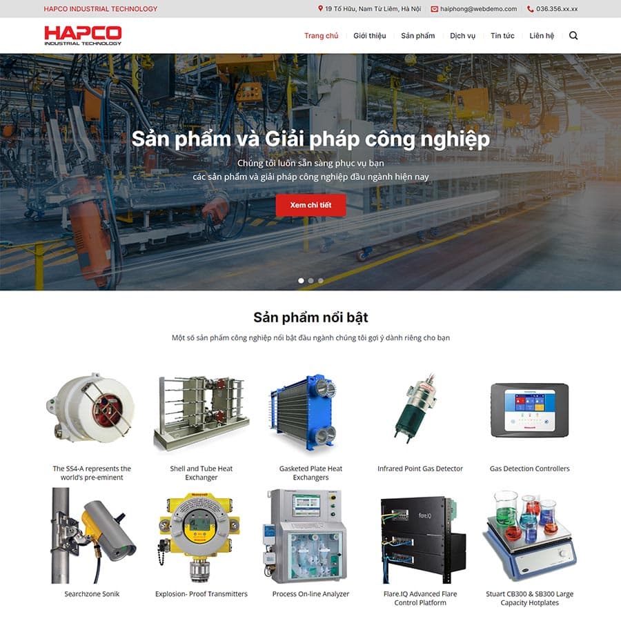 8 - Thiết kế website nhà cung cấp thiết bị cơ khí