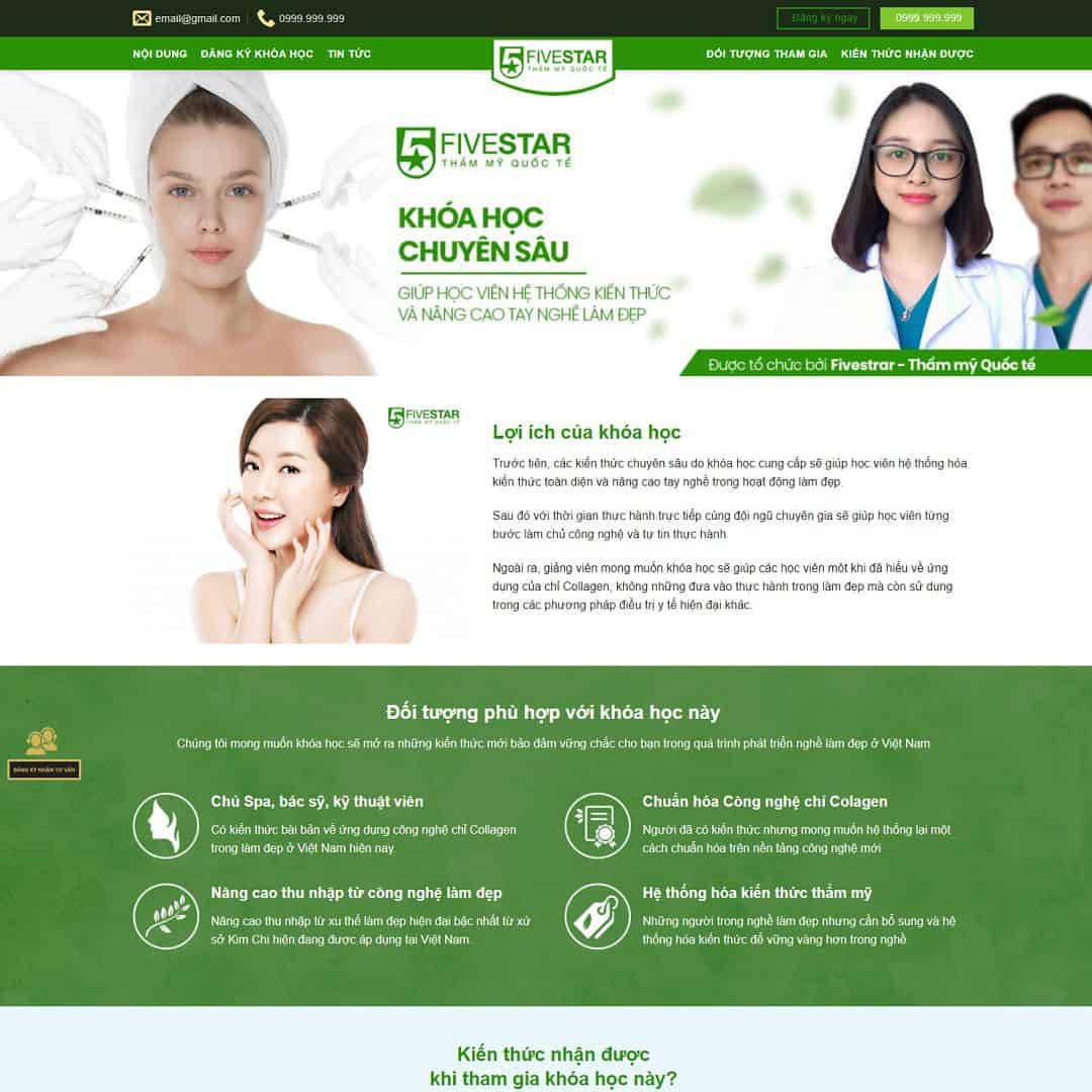 23 - Thiết kế website giới thiệu khóa học làm đẹp